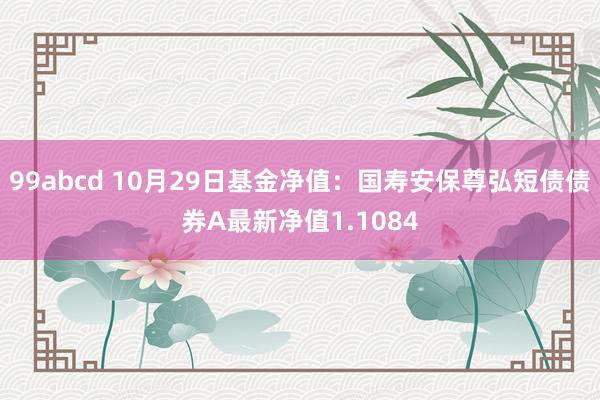 99abcd 10月29日基金净值：国寿安保尊弘短债债券A最新净值1.1084