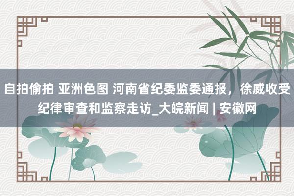 自拍偷拍 亚洲色图 河南省纪委监委通报，徐威收受纪律审查和监察走访_大皖新闻 | 安徽网